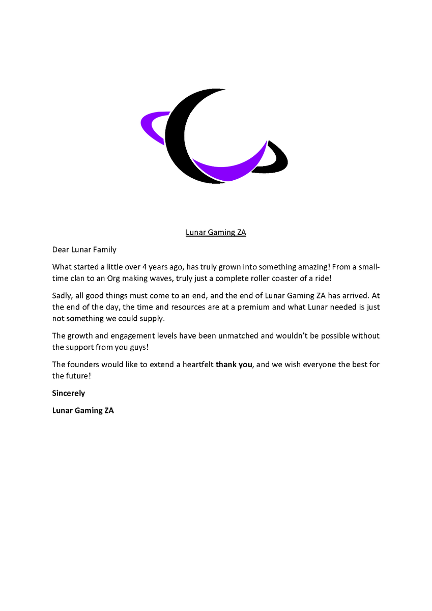 LunarGamingZa's tweet photo. The end of an era 🌙 https://t.co/e8RB8FQqDZ