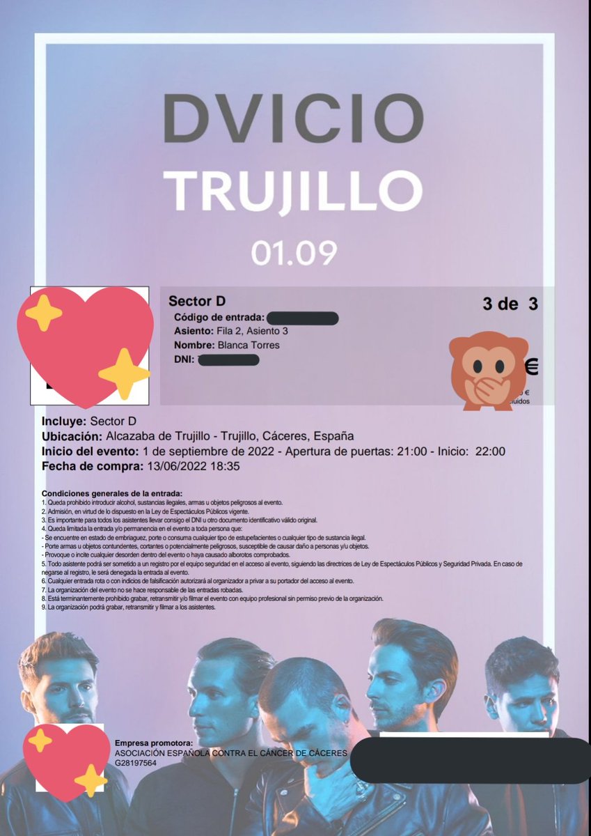 SunnyftMCx's tweet photo. Ya es mía 🥺 No me creo aún que esto vaya a pasar 💥 Nos vemos en mi tierra el 01/09
@dvicioficial @dvicio_martin @dvicio_missis @Dvicio_Luis @dvicio_nacho @dvicio_andres https://t.co/M2qpVfVakR