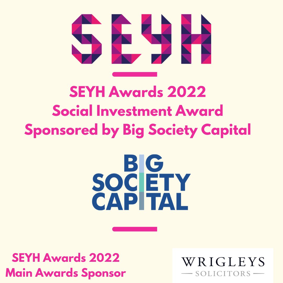 SocialEnterprYH's tweet photo. The #SocialInvestment Award is sponsored by @BigSocietyCap for #socialenterprises who have been successful in securing funds to advance their social mission. Nominations close Fri 24 June, to enter, visit: https://t.co/XWEof2kUC0 @Wrigleys_CSE  @KeyFund @GoodFinanceUK @SASCapital https://t.co/BbLdv7bYPM