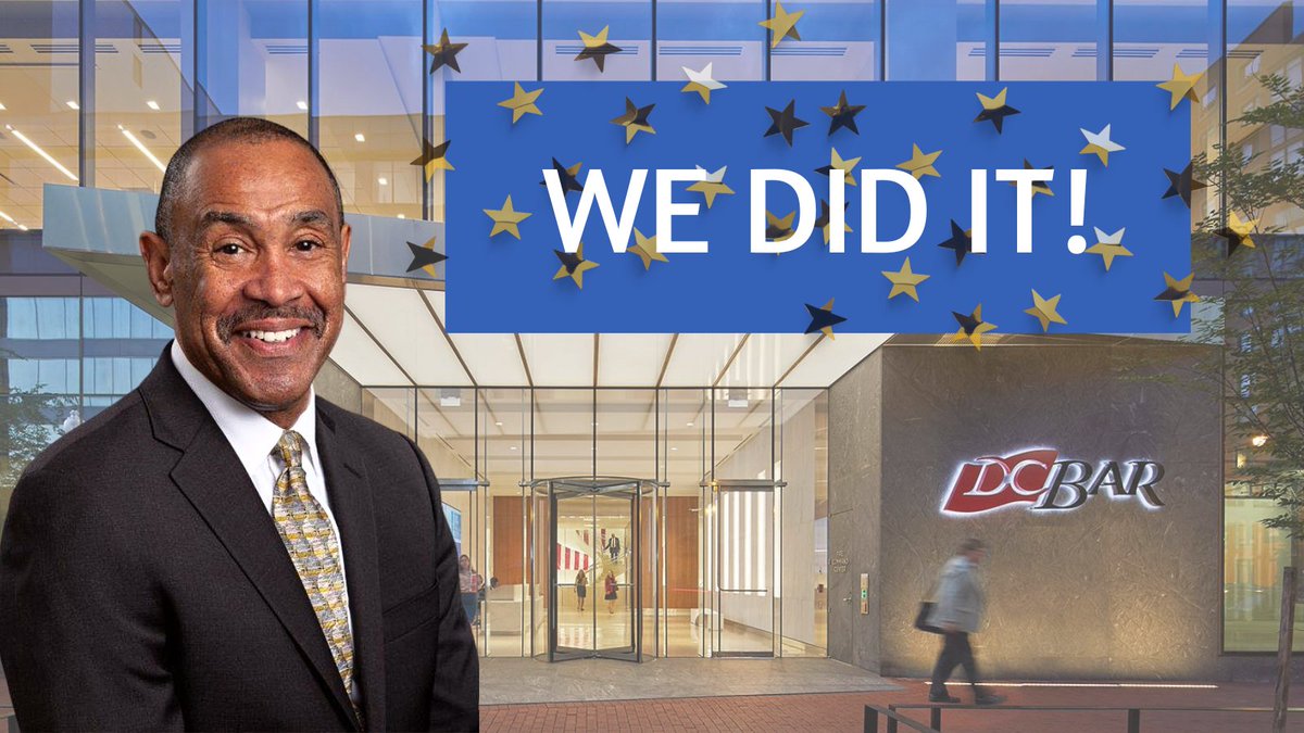 CharlesRLowery1's tweet photo. WE DID IT!!!

Thank you D.C. Bar members for your votes, trust, and belief in me. Thank You DC Bar past presidents and Voluntary Bar Organizations: @WashLawyers,  @GWACBAR,  @SABADC,  @HBADC, and @WBADC . And congratulations to my fellow newly elected board members!! https://t.co/Jvaif1kSA1