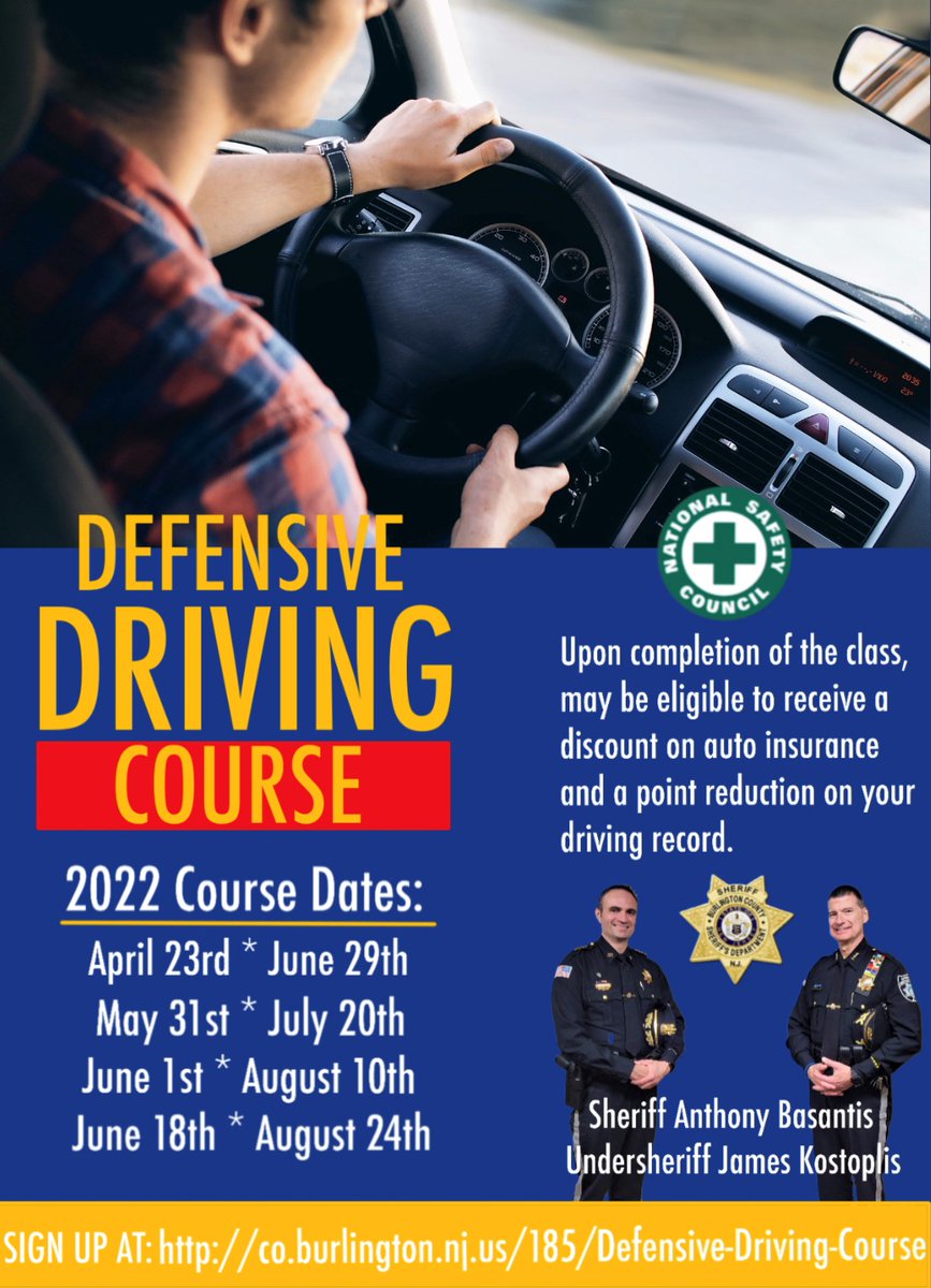 BurlCoSheriffNJ's tweet photo. **DEFENSIVE DRIVING COURSE** https://t.co/AAwJk3pBHm https://t.co/v8IKlq9QhR