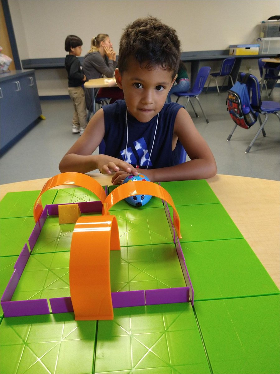 Our STEP into Kindergarten Ss are having so much FUN learning the basics of coding with interactive robot mice! Problem solving and critical thinking skills are a must for the mouse to catch the cheese! The chase is on! #TitleISupport #malits @IRCSchools <a href="/kls_krista/">Krista Sadlers</a> #STEP2022
