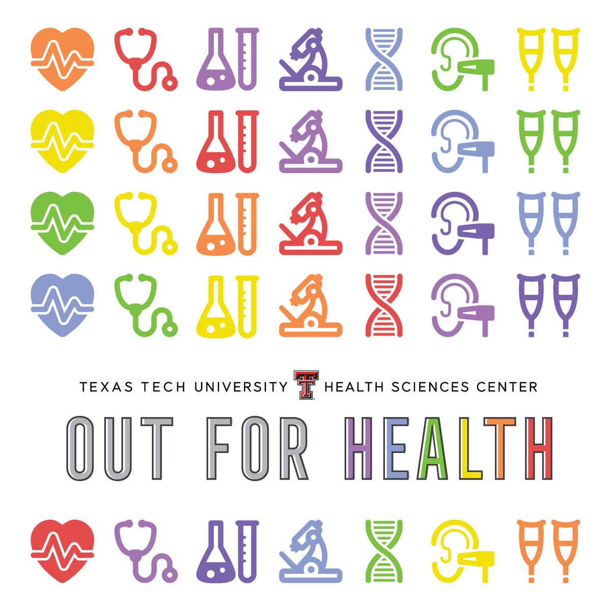 TTUHSCTeam's tweet photo. Join us this week, June 13-16, for #OutForHealth! As part of National LGBTQ Pride Month, #TTUHSC strives to remove barriers for marginalized individuals in an effort to create greater access to high-quality care and to eliminate health disparities. https://t.co/yhZaeUqfFt https://t.co/c3asqkGSqI