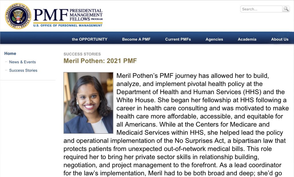 Meril Pothen (@merilann) on Twitter photo All smiles today thanks to this <a href="/USOPM/">U.S. Office of Personnel Management</a> Presidential Management Fellows feature! I'm so thankful to #PMF for launching my career in #publicservice with incredible opportunities at HHS and the White House. Read the full post here! pmf.gov/success-storieโฆ All smiles today thanks to this <a href="/USOPM/">U.S. Office of Personnel Management</a> Presidential Management Fellows feature! I'm so thankful to #PMF for launching my career in #publicservice with incredible opportunities at HHS and the White House. Read the full post here! pmf.gov/success-storieโฆ