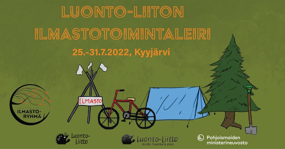 Ilmastotoimintaleiri kutsuu vaikuttamaan! Kansainvälinen yhteisöllinen ilmastotapaaminen tarjoaa mahdollisuuden suunnitella laajempaa ja vaikuttavampaa ilmasto- ja ympäristötoimintaa. Ilmoittaudu mukaan nyt: luontoliitto.fi/ilmastoleiri