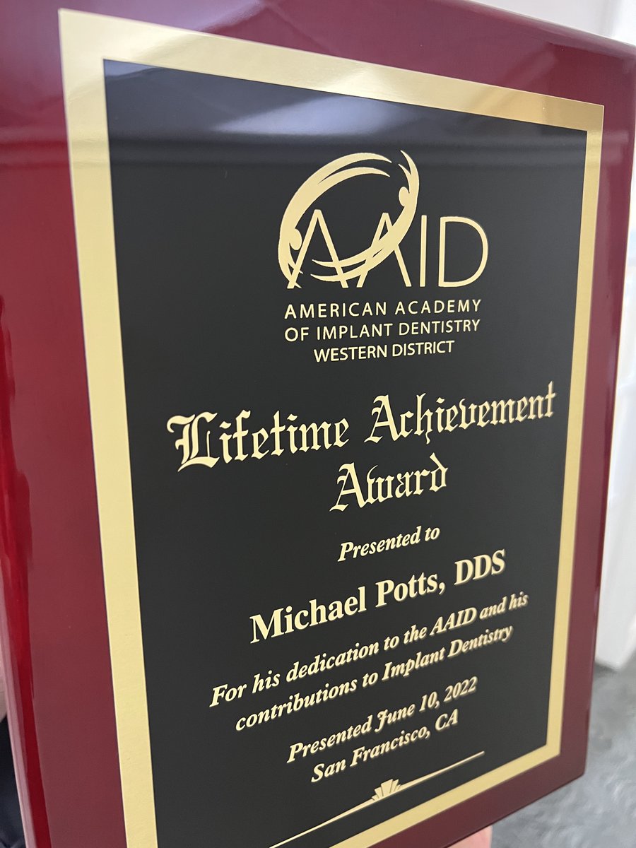 CONGRATULATIONS to one of our favorite dentists, Dr. Michael Potts for receiving the Lifetime Achievement Award this weekend in San Francisco! We are so proud! ❤️