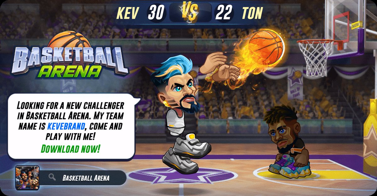 Looking for a new challenger in Basketball Arena. My team name is kevebrand, come and play with me! Download now! app.adjust.com/5t7gxjd_g6ws1sj #basketballarena <a href="/basket_arena/">Basketball Arena</a>