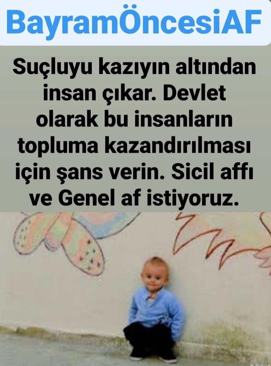 En zor günlerden birlikte çıktık fakat yargıda yapılan hak ihlallerinde bizler mahkum edilip unutukduk ötekileştirildik.
BayramÖncesiAF
<a href="/RTErdogan/">Recep Tayyip Erdoğan</a> 
<a href="/bybekirbozdag/">Bekir  Bozdağ</a> 
<a href="/avabdullahguler/">Abdullah Güler</a> 
<a href="/dbdevletbahceli/">Devlet Bahçeli</a>