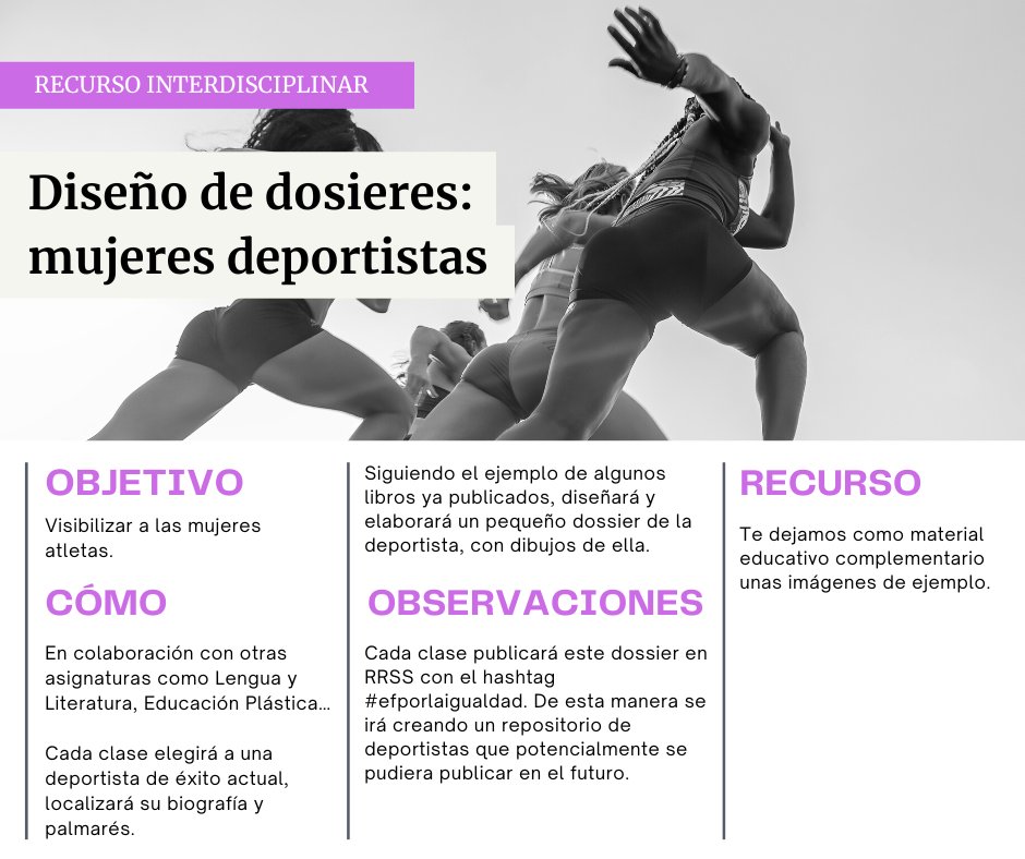 👉 𝗡𝘂𝗲𝘃𝗼 𝗿𝗲𝗰𝘂𝗿𝘀𝗼: diseño de dosieres sobre mujeres deportistas.