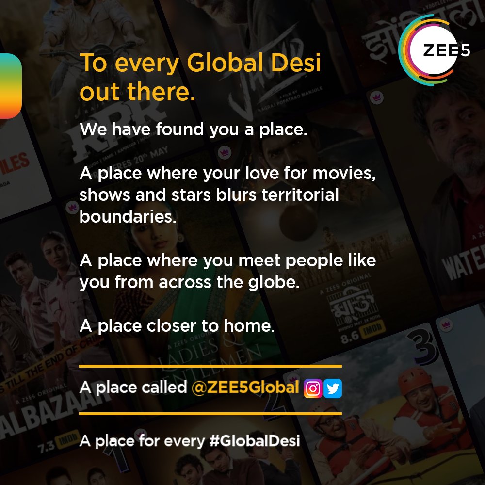 Step into a familiar world.​ Step into ZEE5Global.​ Follow us @ZEE5Global #ZEE5Global | #GlobalDesi