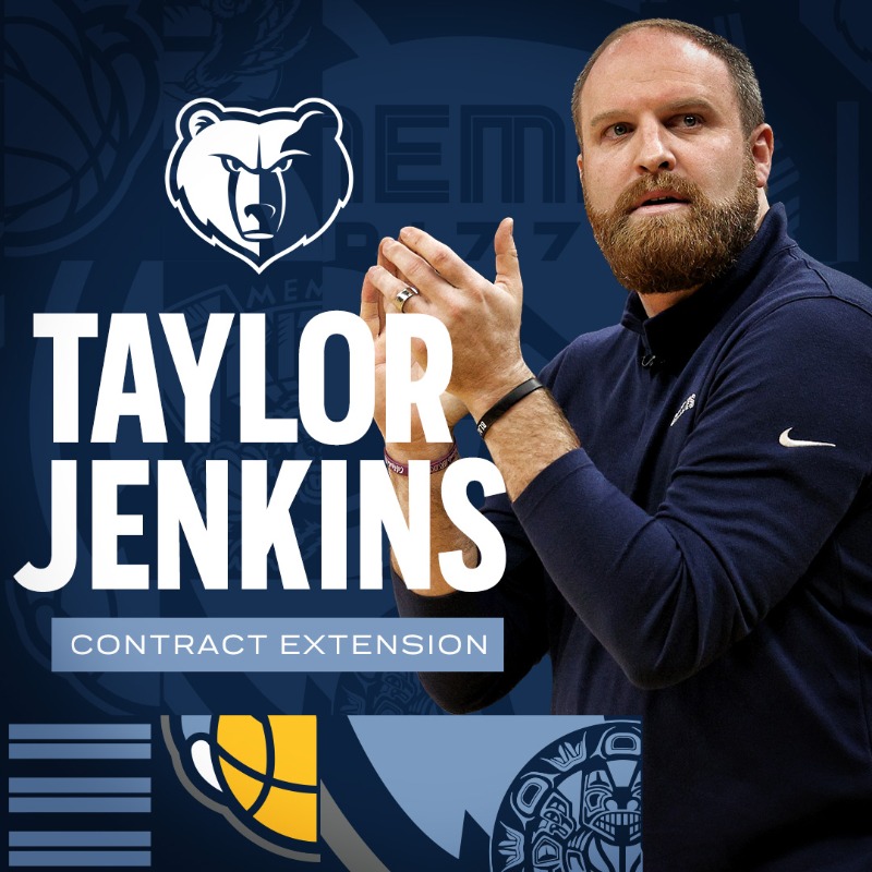 memgrizz's tweet photo. A well-deserved contract extension for Coach Taylor Jenkins.