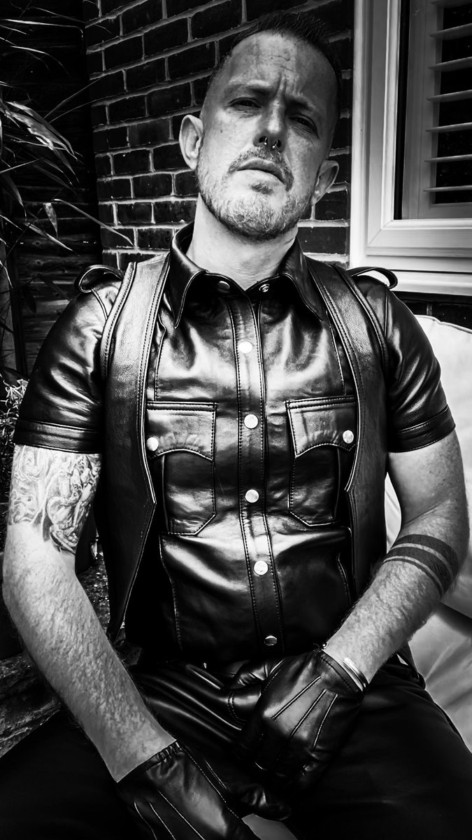 #leather #leather365 #leathershirt #leathergloves #gayleather #londonleathermen #leathertrousers #inked #gay #tattoo #fetish #gayfetish #leatherfetish #gear365 #wearurfetish #pierced #septum #beard #gayboy