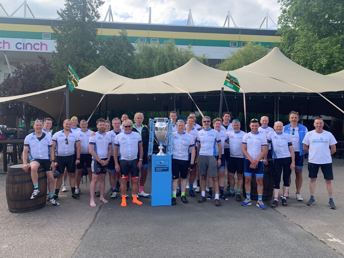 GallagherUK's tweet photo. Another Day of cycling done! 🚴

Day three of our #Roadtotwickenham was a huge success as our team of riders conquered another 108 miles – getting closer and closer to @Twickenhamstadium for the #GallagherPremFinal 🏆 https://t.co/eKW69h6x90