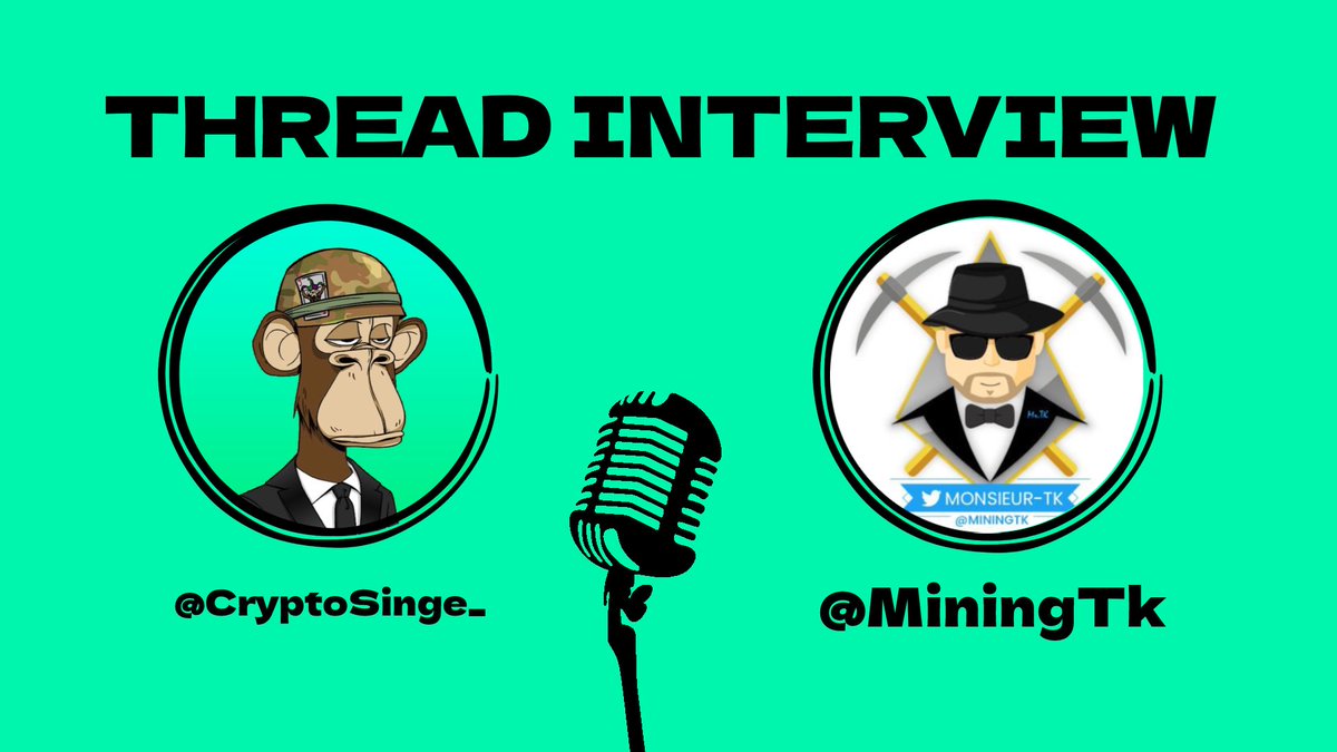CryptoSinge_'s tweet image. [ THREAD INTERVIEW 6 ] #ThreadInterview 

C’est avec un énorme plaisir que je vous partage l’interview du plus grand Mineur @MiningTk 👇

❤️et♻️