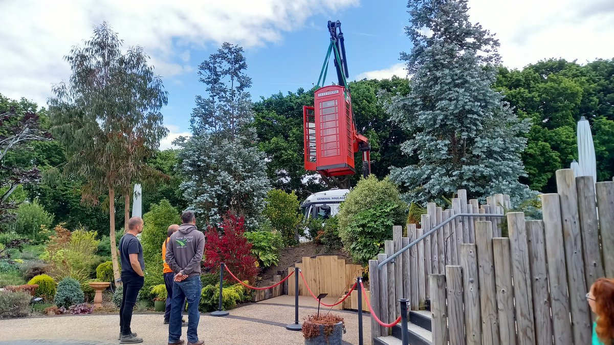 shallowmead's tweet photo. The new phone box for #mabels arrived at #shallowmead today and it's looking good. The red is a great contrast with #eucalyptus. Can anyone guess what it's for? https://t.co/GUHkISbxT6