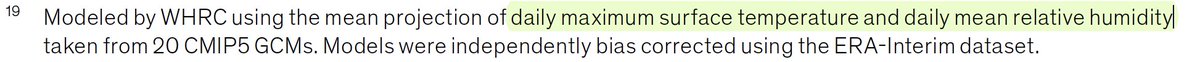 PatrickTBrown31's tweet image. So what did @McKinsey_MGI do wrong to get results inconsistent with the literature and the IPCC? I think the answer lies in this footnote. They calculated wet-bulb temperature by mixing MAXIMUM daily temperatures with AVERAGE daily relative humilities.