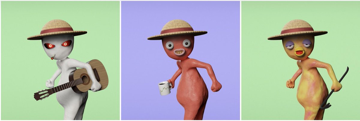WillRobSix's tweet photo. The @0xClaylings $ix Report📰🚨:
Red 🧶Ribbon Hat

🧹Swept 3 Straw Hat Luffy🧑‍🌾 inspired Claylings since Thursdays Dip📉 
Our Animated Series Pilot📽📺 
arrives👽🛸 by 06/21/22📈
Trailer:https://t.co/2cH7yqCFXz

Holding 44 now🦾
I own all Clay &amp; Wool Bodies except Golden🏆

GM☕️ https://t.co/2dNWtdRrv1
