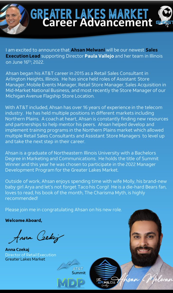 Oh boy what a year! I now get to work with the <a href="/GLMXecutionTeam/">GLM Ghost Ops</a> and support <a href="/PaulaVofGLM/">Paula</a> and the ARmada Team! Ready to take on this new challenge and learn as much as I can. Special thanks to <a href="/kpflagship/">Kris Phillips</a> for setting me up for success #MakingWaves <a href="/GreaterLakesMkt/">Greater Lakes Market 🌊</a> @BrianWest_GLM