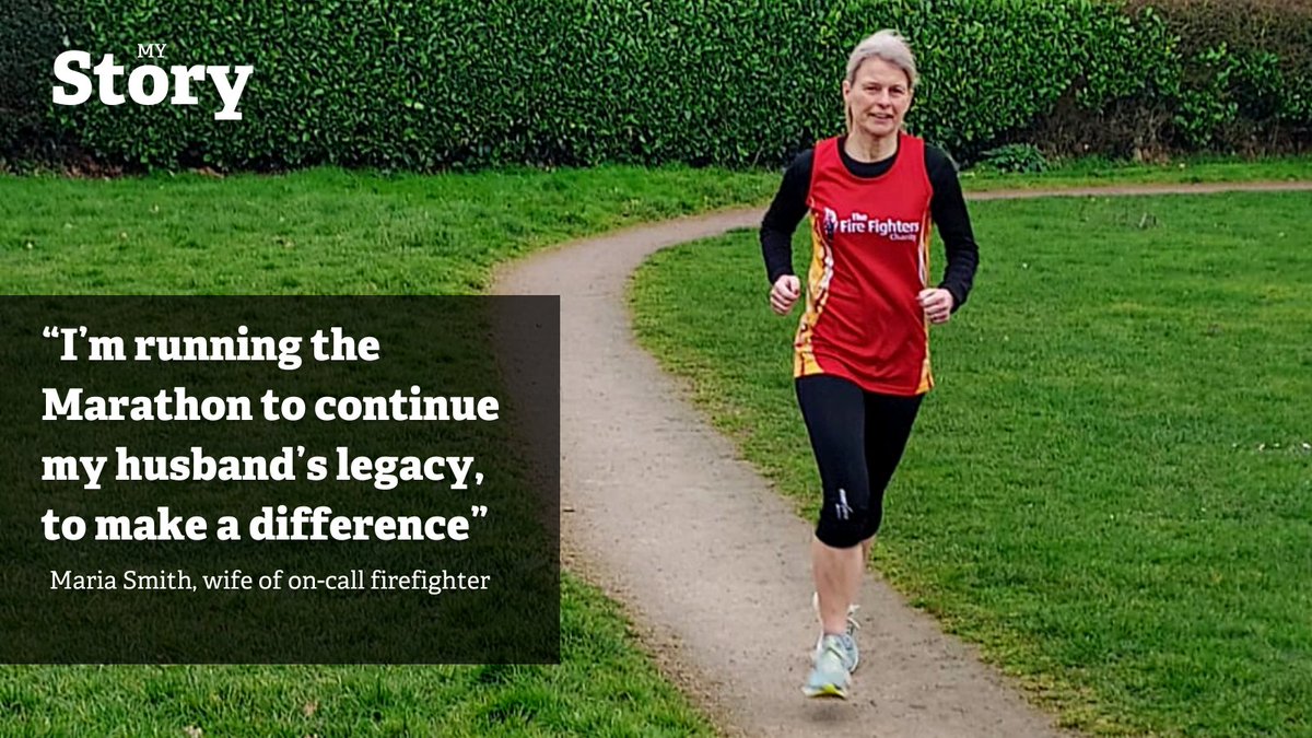 firefighters999's tweet photo. Maria Smith’s husband, Rusty – who was an on-call firefighter with @SuffolkFire for 31 years – passed away suddenly in May 2019. 

She’s now running the #LondonMarathon in aid of us as a tribute to him and his colleagues 👉 https://t.co/wG9VtztyKp https://t.co/AilftTKPvM