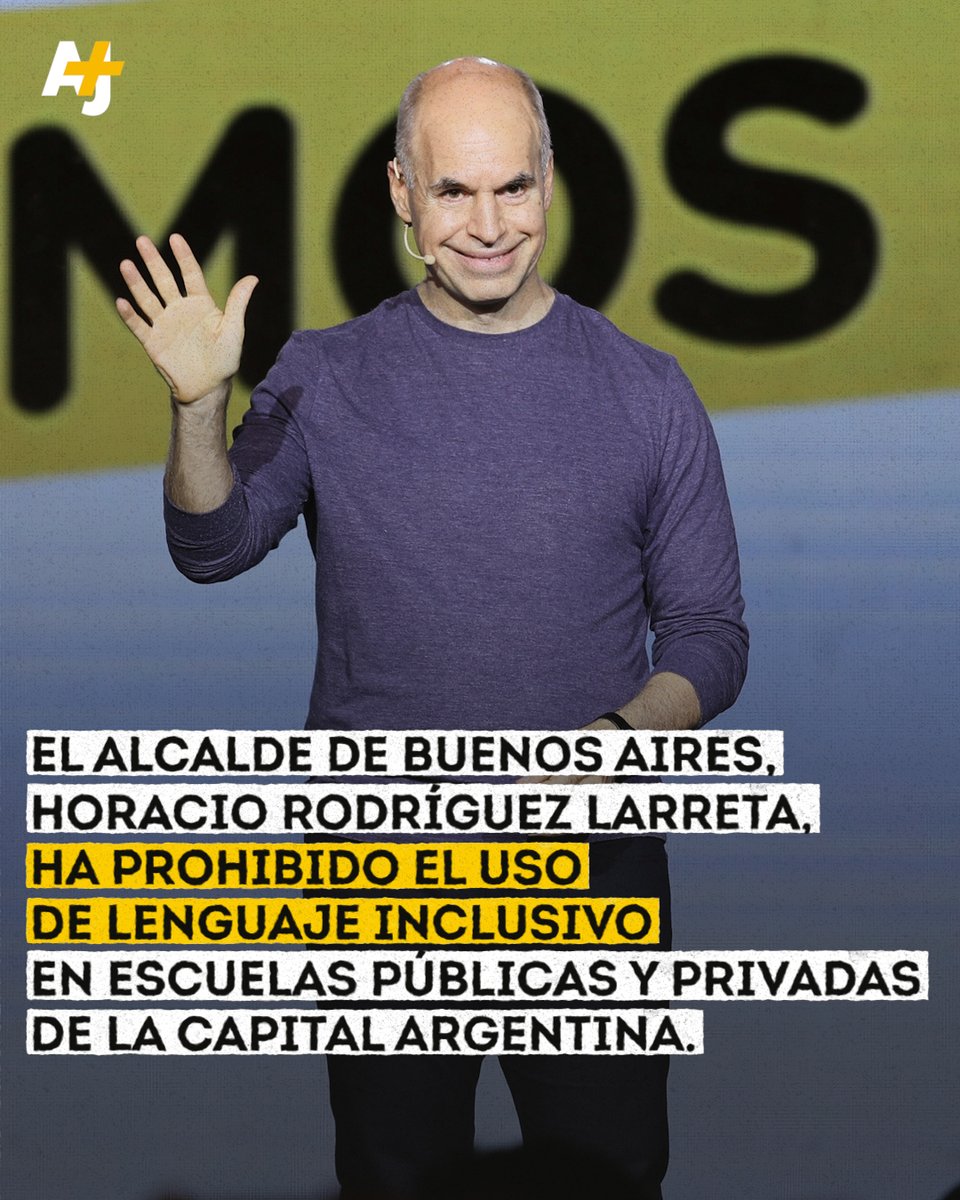 ajplusespanol's tweet photo. 🪢El gobierno de Buenos Aires prohibió el uso de “e”, “x” o “@” para marcar el plural o el género no binario en las escuelas como medida de recuperación de los niveles de comprensión lectora. https://t.co/bYqV2e5TlQ