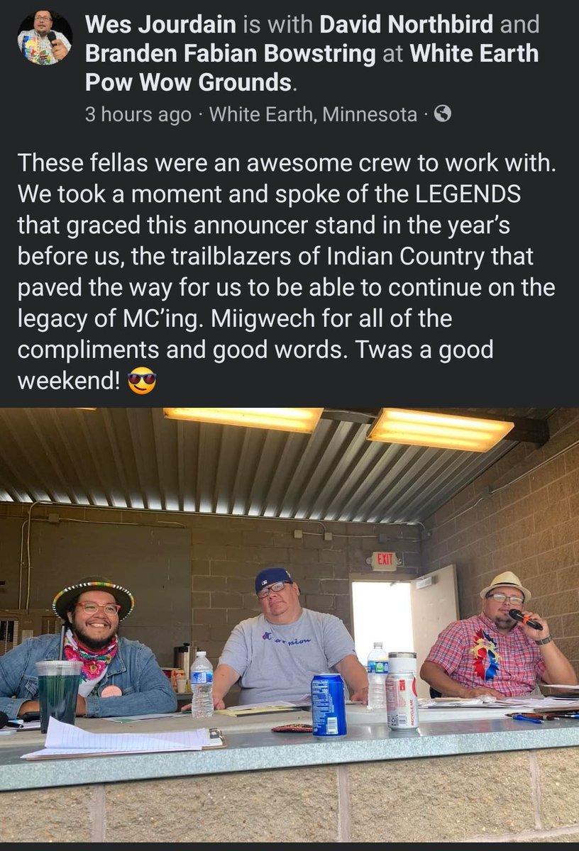 smnorthbird's tweet photo. So proud of my brother our Local MC for events ๐ฅฐ
#whiteearth #powwow
#ojibwe #legendofthedrum https://t.co/WMEMd5zVpC
