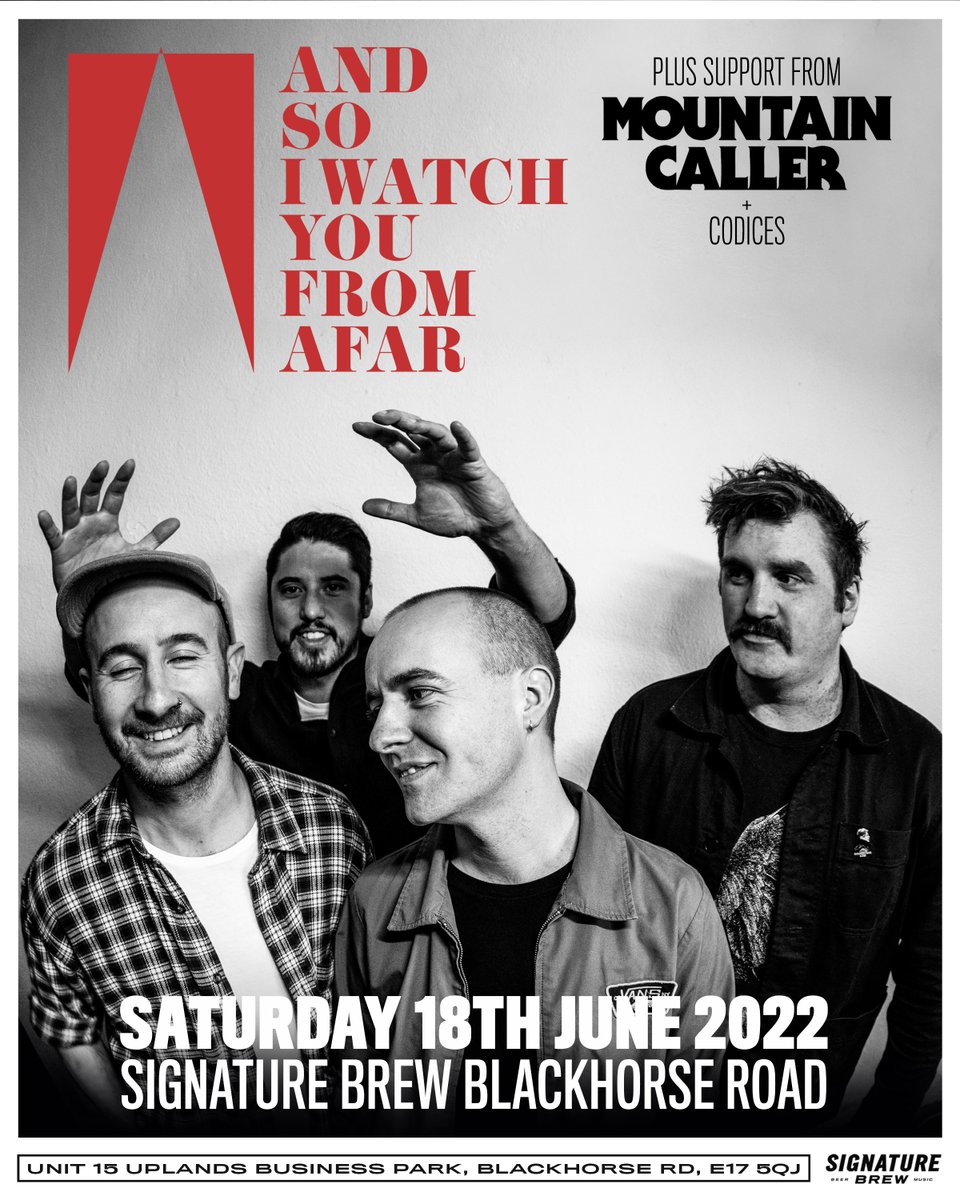 CodicesMusic's tweet photo. MASSIVE NEWS! We're beyond excited to announce that we're supporting the mighty @ASIWYFA_BAND at @SignatureBrew (Walthamstow, not Haggerston) on Saturday!🤘

TICKETS: https://t.co/Sk9639LQWW

#ASIWYFA #mathrock #postrock #instrumentalrock #Vivid #livemusic #Walthamstow https://t.co/XOVvYiet5Q