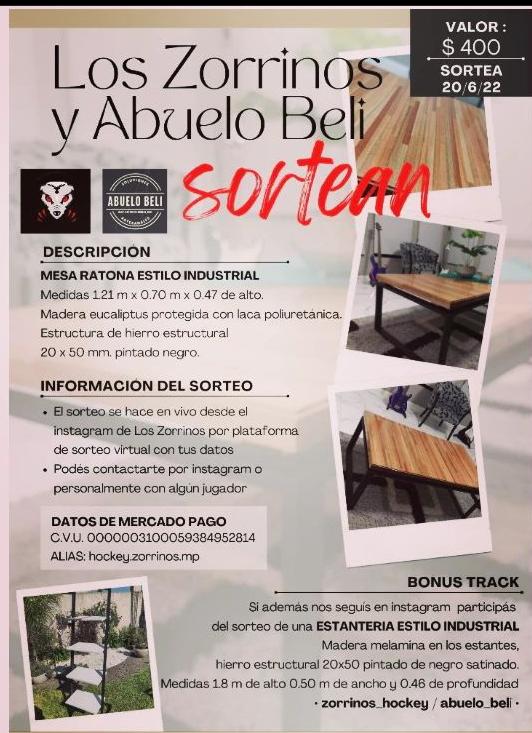 FMWarrior10's tweet photo. Buenas gente! Para quienes no saben, juego al hockey en el CSyD Santa Rosa de San José, Entre Ríos, y a fin de mes jugaremos el Torneo Regional en Santa Fe. Para costear el viaje realizaremos una rifa de $400 por una mesa ratona. Ayudennos a viajar! https://t.co/650XeOCRpO