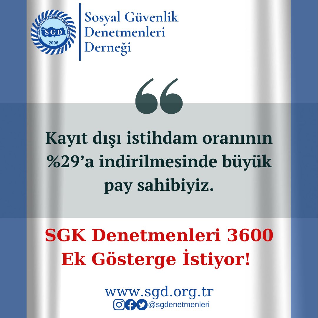 Sosyal Güvenlik Denetmenleri Hakkı Olanı İstiyor!

<a href="/tcbestepe/">T.C. Cumhurbaşkanlığı</a> 
<a href="/TBMMresmi/">TBMM</a> 
<a href="/csgbakanligi/">T.C. Çalışma ve Sosyal Güvenlik Bakanlığı</a> 
<a href="/sgksosyalmedya/">SGK</a> 
<a href="/RTErdogan/">Recep Tayyip Erdoğan</a> 
<a href="/vedatbilgn/">Vedat Bilgin</a> 
<a href="/cceylan58/">cevdet ceylan</a> 
<a href="/_cevdetyilmaz/">Cevdet Yılmaz</a> 

#SGKDenetmenleri3600İstiyor
#SosyalGüvenlikDenetmenleri