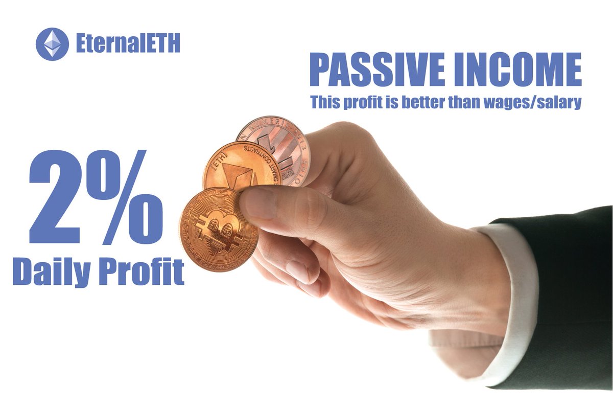 eth_eternal's tweet photo. INVESTING FOR PASSIVE INCOME WITHOUT WORKING
=========================
 2% up daily income. This profit is better than wages/salary. Don't wait, Act now! 
#BTC #ETH #USDT https://t.co/pDOAjJBUE3