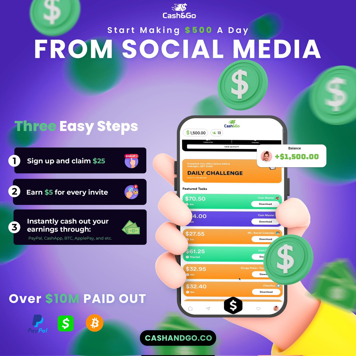 SashieeeBooXo's tweet photo. Join me on Cash&amp;Go (@cashngoco), the fastest-growing Market Research Network where you get paid for using social media.

Earn $50 for every person you invite!

https://t.co/1nBy4UZI0f https://t.co/E7TyQez9zj