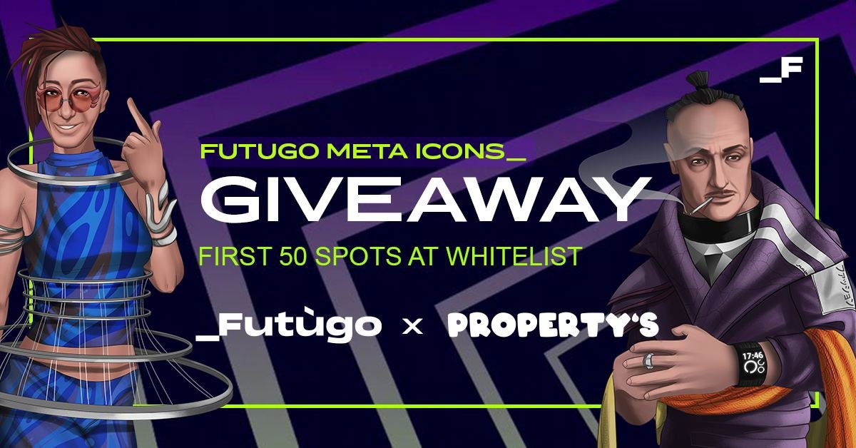 Hurry, make HASTE💨! 

Last whitelist spots for the <a href="/Futugoapp/">Futugo App</a> Meta Icons drop are available to claim! 👀

To Win:

- Follow <a href="/Futugoapp/">Futugo App</a> &amp; <a href="/propertys_nft/">Property's</a>  
- Like &amp; RT 
- Complete: bit.ly/3QfQ0Bh

Save your spot now! 💜