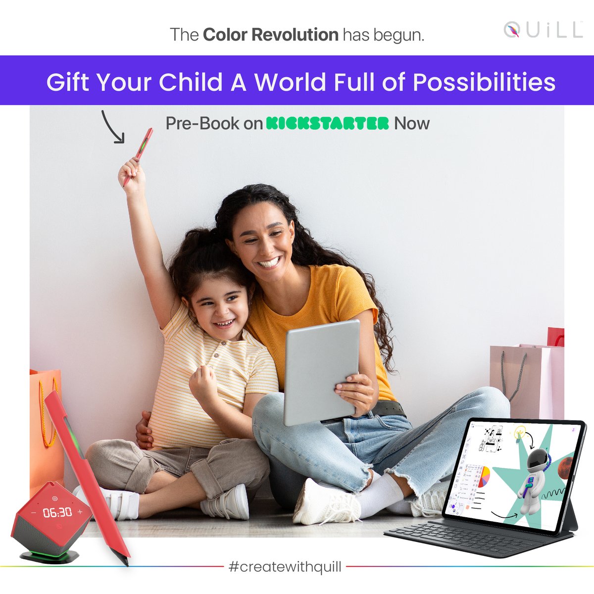 Quill, World's FIRST Patented Smart Color Picking Stylus, Quill can pick 16 Million+ colors from your surroundings &amp; lets kids explore their creativity in a unique 2D/3D art app!
Gift them the world of possibilities today!
bit.ly/createwithquill
#Quill #art #nftart #colors #kids