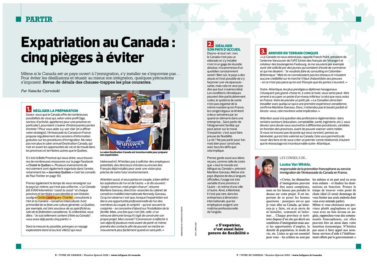 CecileLazz's tweet photo. Dans @Le_Figaro spécial Vivre au Canada, mention de mon travail en Interculturel et l'art et la manière ! #FrCa #FranceQuebec #interculturel #inclusion #expat #immigrationQuebec #managementInterculturel #codesculturels #diversité #francaisauCanada https://t.co/xslEvRNOwQ
