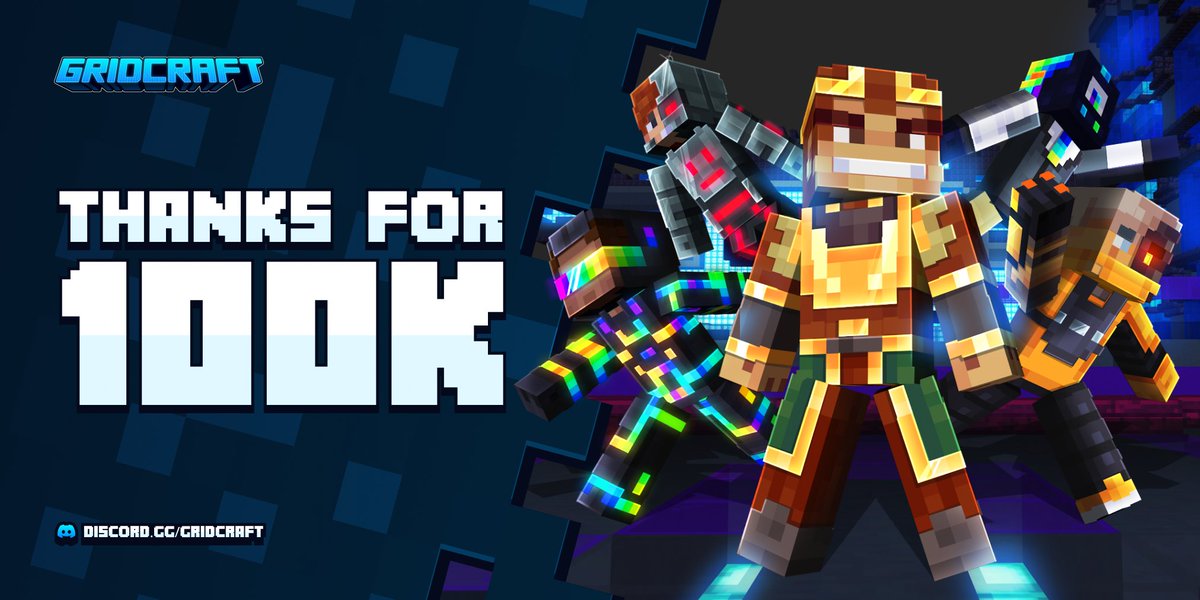 🙏 Thank you for 100k.
🎮 Gridcraft is a true WEB3 digital experience.

📍 WEB3 Based
📍 Minigames to earn $BITS
📍 Stake to earn $BITS
📍 Spend $BITS on cosmetics, land, in-game TRADABLE items and web2/web3 rewards.
📍 BIG partners + experienced team

Engage for potential WL :)!