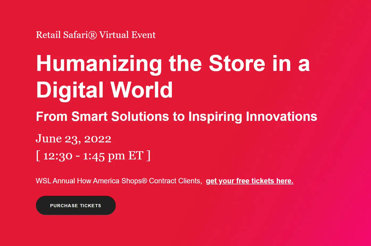Does your brand make values like #mentalhealth a priority? 🧠 It is more important than ever to create real, human, experiences in stores. Our virtual Retail Safari® on June 23rd will review some great examples of human shopping experiences! Register now: buff.ly/39nUuow