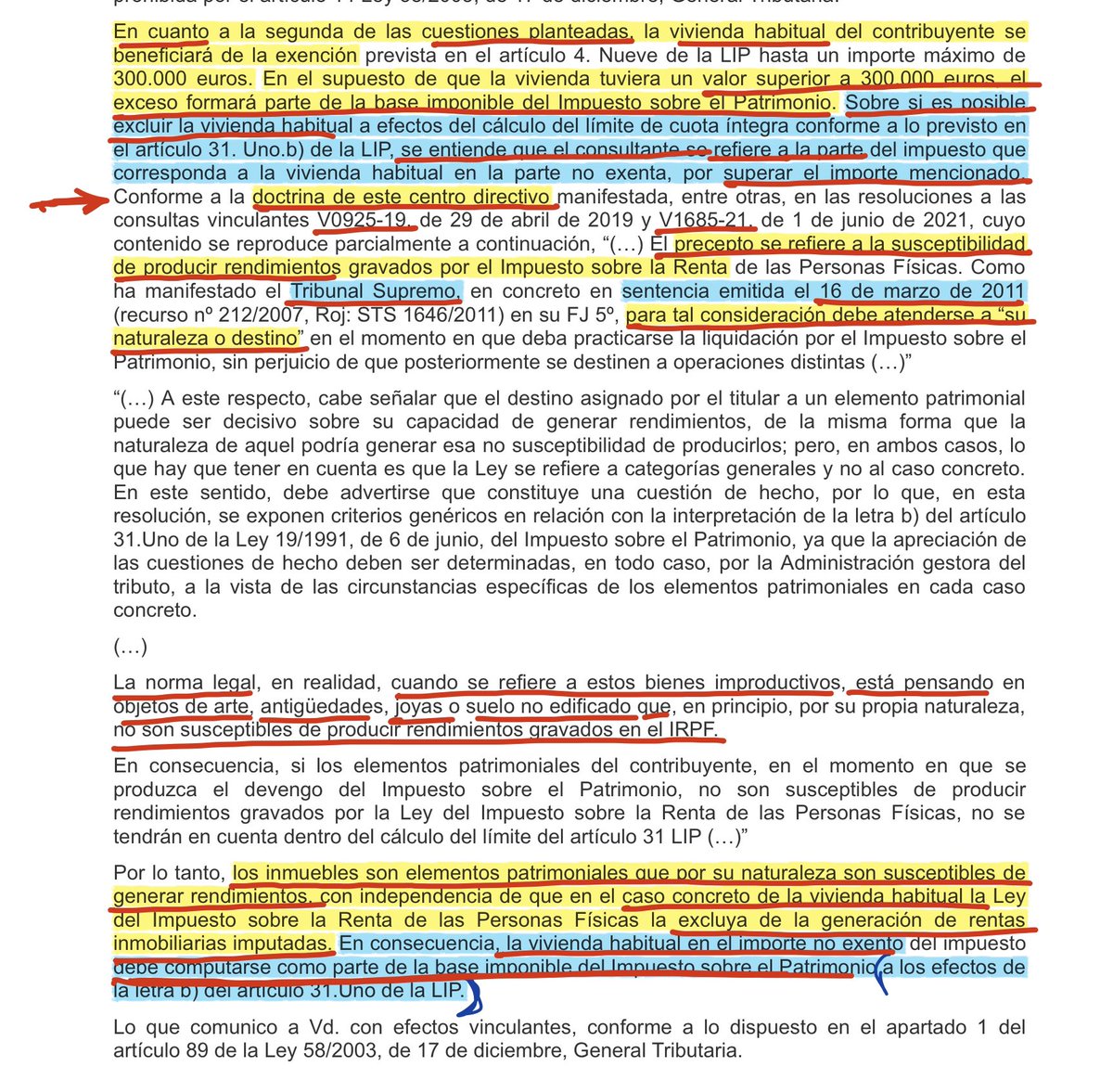 alejandrocampo's tweet photo. Con base en STS 16/3/2011 que, a efectos I. Patrimonio, considera improductivas las obras de arte, algunas Haciendas autonómicas (Baleares, Andalucía) están CONFISCANDO, al considerar q tb lo son los solares y ¡la VIVIENDA HABITUAL!. Tributos ha reculado con esta consulta 25/4/22 https://t.co/3IkhNlYnR1