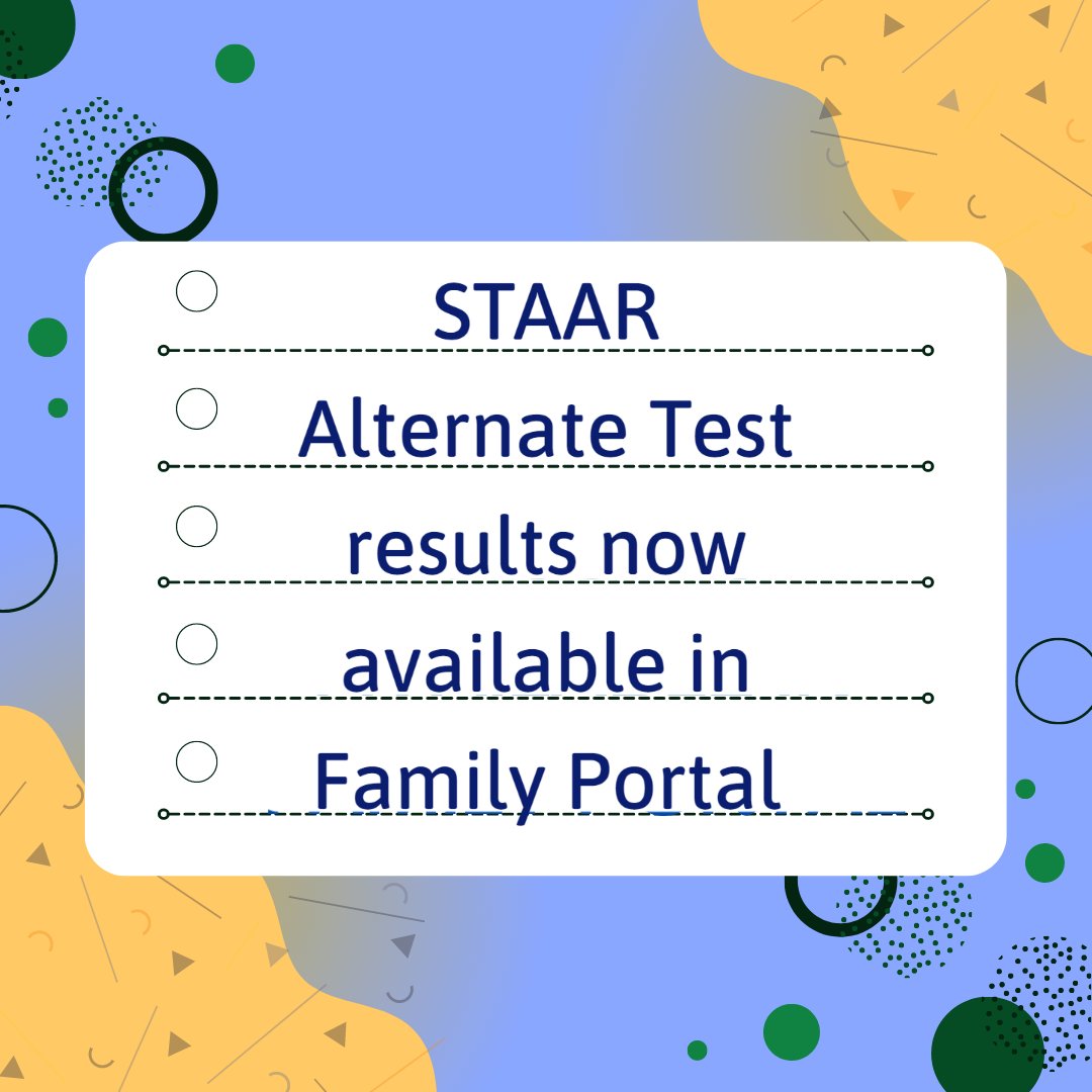 Katy ISD on Twitter "STAAR Alternate test results will be available in