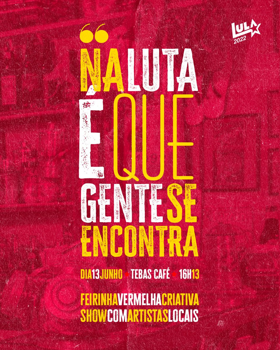 reneamorim's tweet photo. Hoje, dia 13, a partir das 16h13, no Tebas Bar e Café (Rua do Ribeirão, 140B - Centro)! ⭐️🚩
#Todo13 #NaLutaÉQAGenteSeEncontra https://t.co/dr5eyd55P4