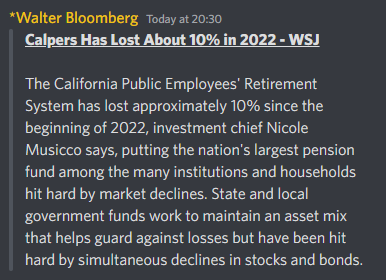 *Walter Bloomberg on Twitter: "Calpers Has Lost About 10% in 2022 - WSJ