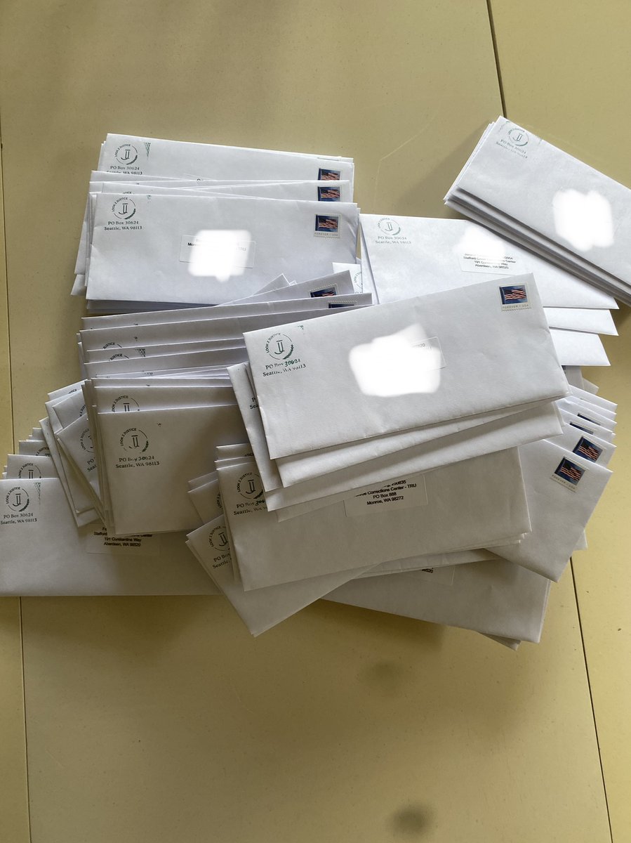 Mail Day! We're sending in surveys to our incarcerated organizers in every prison across Washington--to get feed back for the next legislative session. The people closest to the problem know the solutions. Inside- Out organizing takes time, but it's worth it!