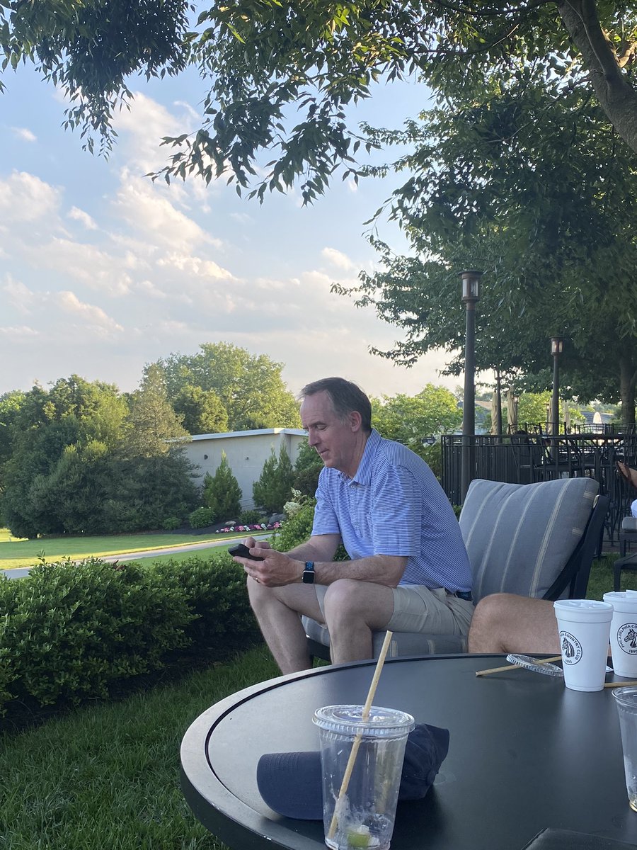 GapSportsbook's tweet photo. . @golfcarchetty post round checking his bets for the day. #PhillyAm https://t.co/MYmR7KS9GM