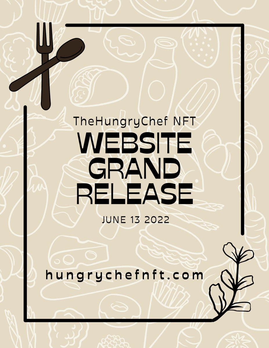 Thehungry_chef's tweet photo. Announcing our minting website! https://t.co/ibduwtoNHh
White-List Giveaway!
🚩Join Discord, list your favorite food in the general channel
🍕🍕Follow @TheHungry_Chef
🌯🌯🌯Tag 3 friends
🍔🍔🍔🍔Retweet+Like
🥞🥞🥞🥞🥞 5 Chef spots available #nfts #HungryNoMore #minting #crypto https://t.co/0hFwIGlvWe