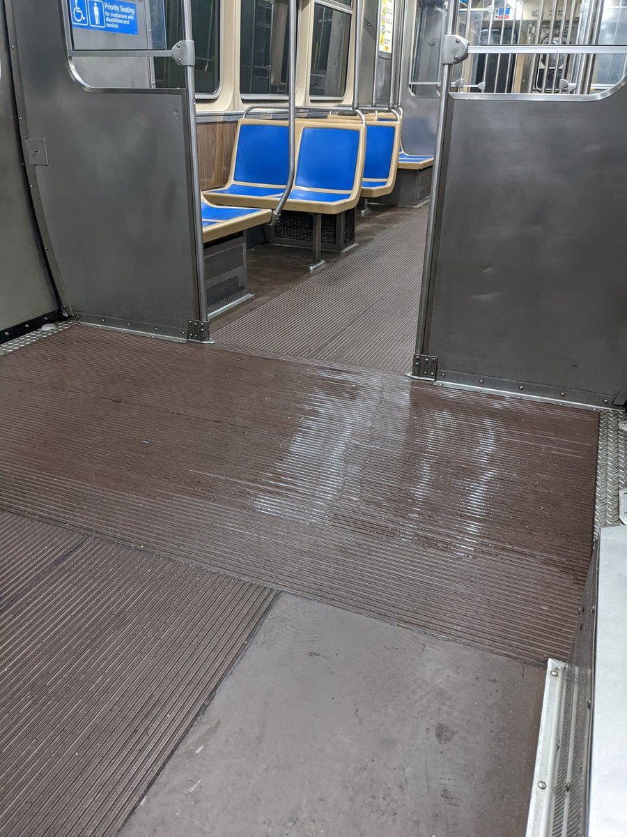 epwlsh's tweet image. On a train when a huge storm/tornado warning hit and now the train is starting to flood while moving 😳