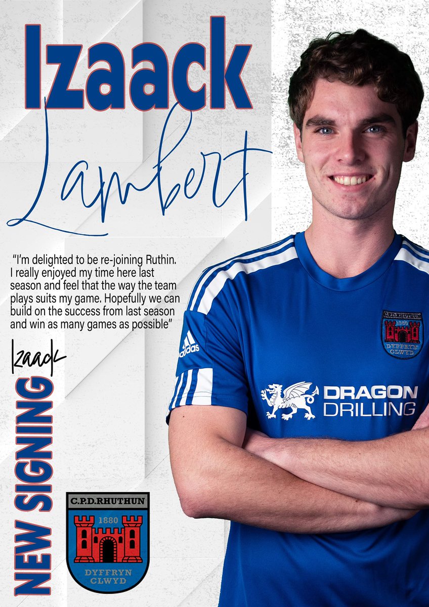 RuthinTownFC's tweet photo. Whilst we are dishing good news, we can also announce the return of Izaack Lambert. https://t.co/hT7QLODDyq
