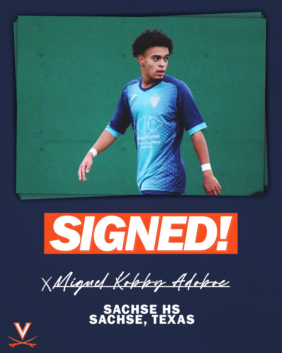 UVAMenSoccer's tweet photo. Meet our newcomers for the 2022 season! 

𝗠𝗶𝗴𝘂𝗲𝗹 𝗞𝗼𝗯𝗯𝘆 𝗔𝗱𝗼𝗯𝗼𝗲
2x North Texas State Cup Champion
2020 District MVP &amp; Top Scorer
Currently playing in Spain's U19 National League for A.D. Sporting Hortaleza https://t.co/WcJqcHAhG2