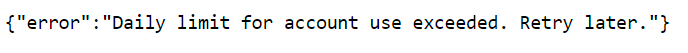 BrianIsom's tweet photo. @EconoTodd @LPearsonTX Currently trying to pull data from AQS using code that has worked in the past but keep getting a '422' status. Example links on the documentation page aren't working either (see pic, daily limit despite using their own test email and key). I'm guessing it's something on their end https://t.co/Spug5YmJFD