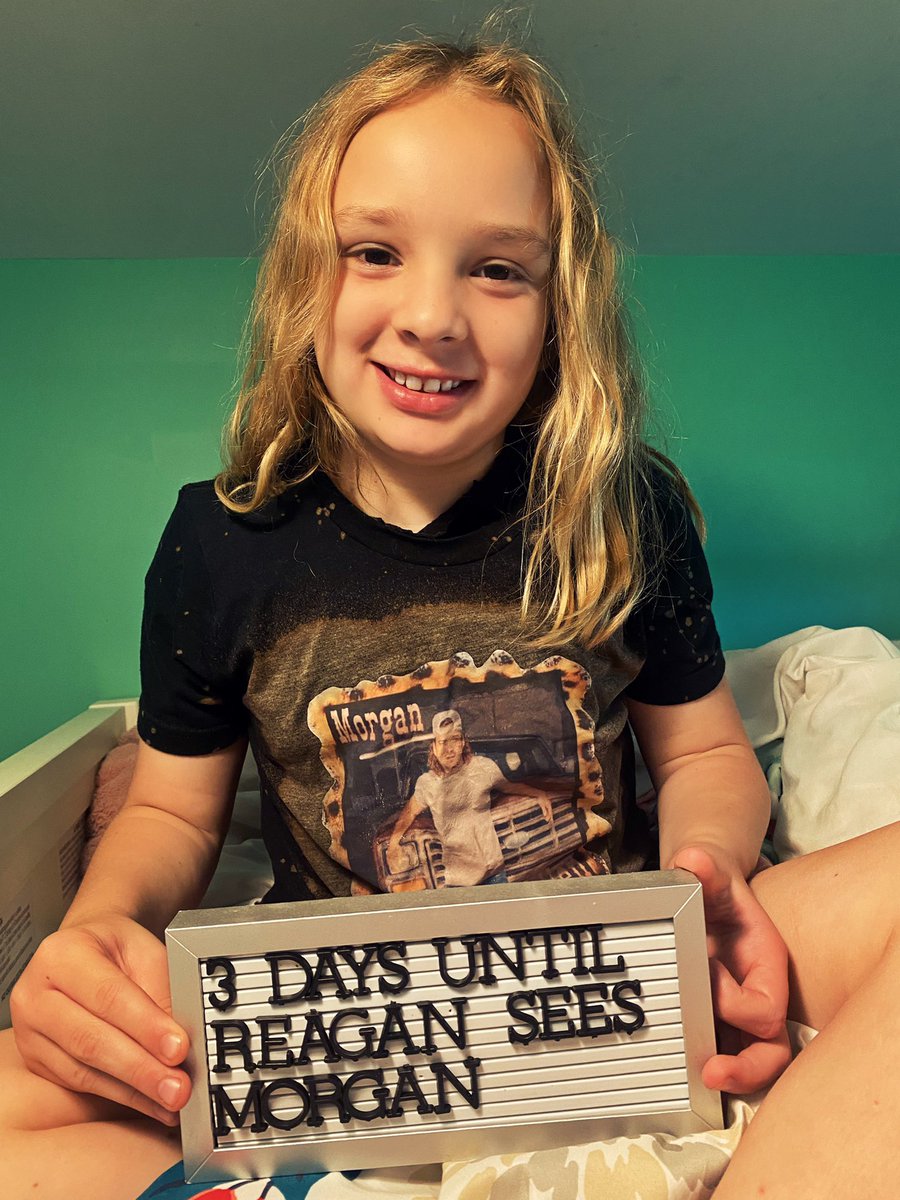 thelms91's tweet photo. @MorganWallen we asked our daughter Reagan who she wants her first concert to be and she said “Morgan Wallen!” Well, we surprised her this morning… she can’t wait to see you on 3 days! https://t.co/Pgeu7Jo9yU