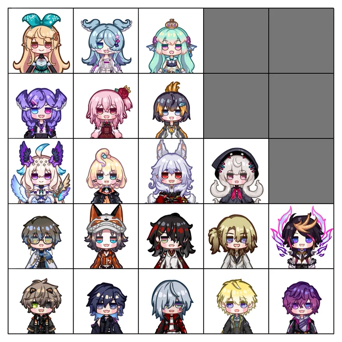 Finally finished them all!! I love NijisanjiEN!Expect one more thing 