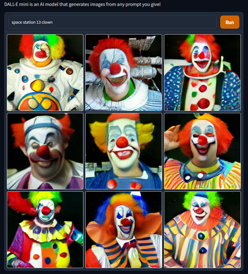 AIshitposting's tweet photo. space station 13 clown https://t.co/PnhoU3vPNW
