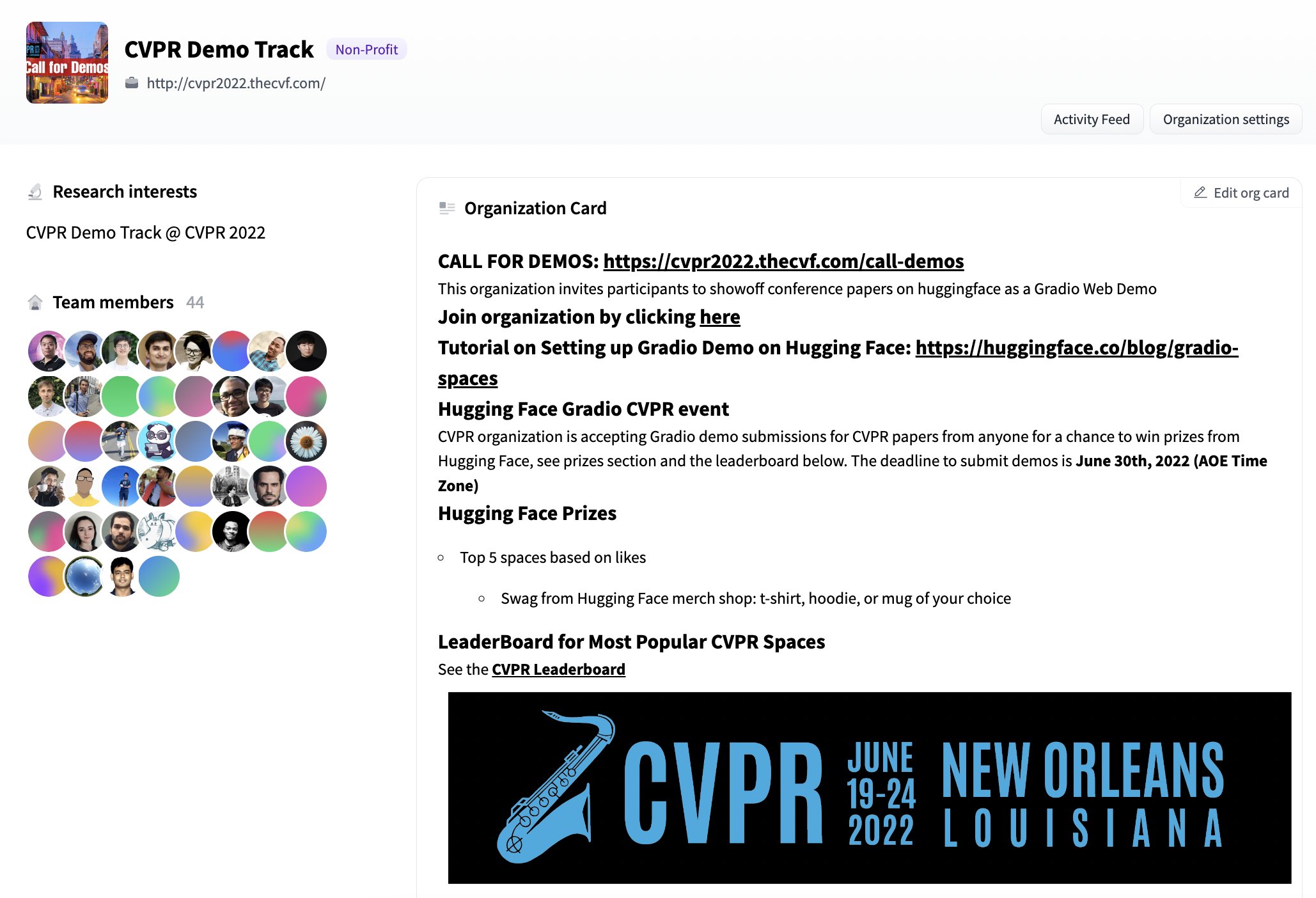 Hugging Face on Twitter "RT Gradio The CVPR organization on